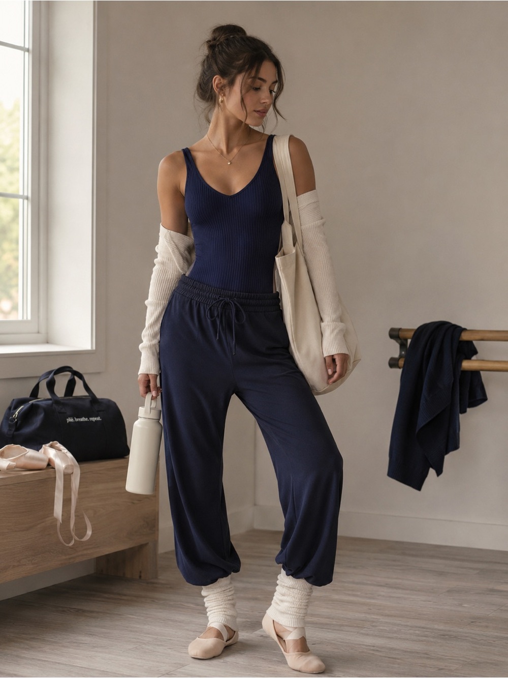 Aerie Superchill Ribbed Scoop Neck Tank Bodysuit Balletcore Athleisure Sleek